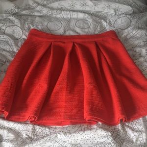 Short Red Flowy Skirt